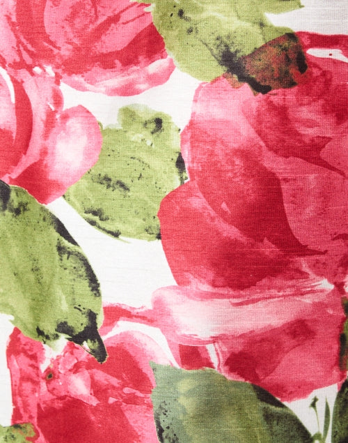Diplomat Feminine Pink and Green Floral-Print Charming Dress