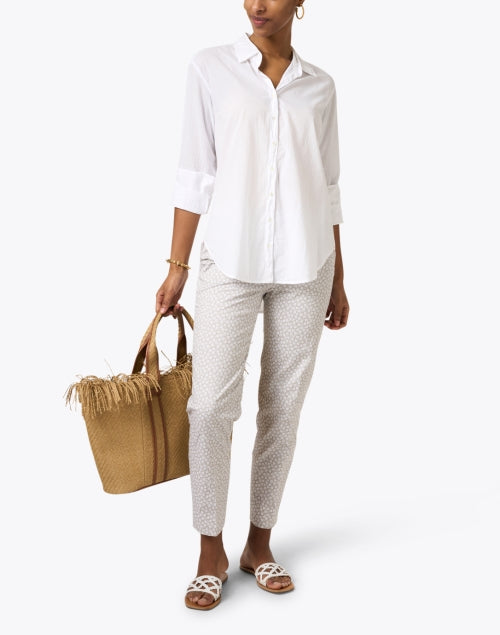 Stylish Beau Lightweight White Cotton Poplin Shirt for a Versatile Look