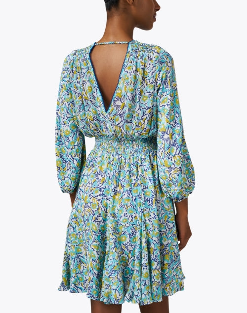 Stunning Turquoise Floral Print Anabelle Dress for Daytime