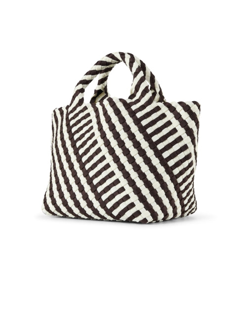 Stylish Small Brown and White Woven Handbag for City Girls - St. Barths Collection