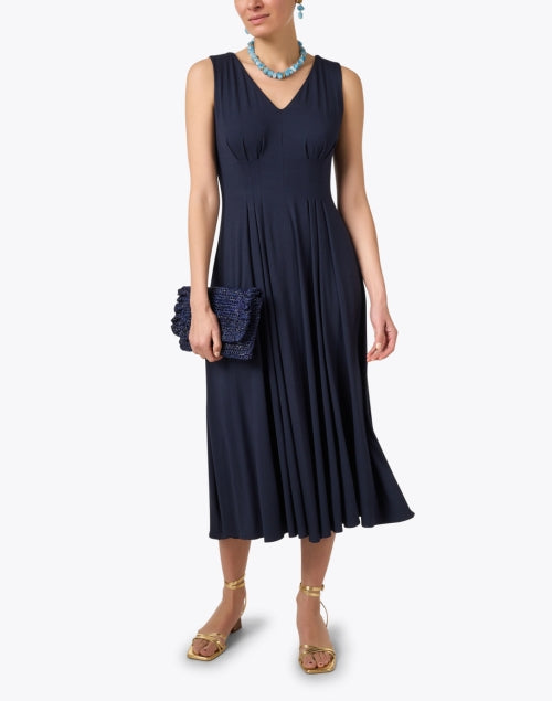 Navy Blue Sahara Jersey Women's Dress for Elegant Occasions