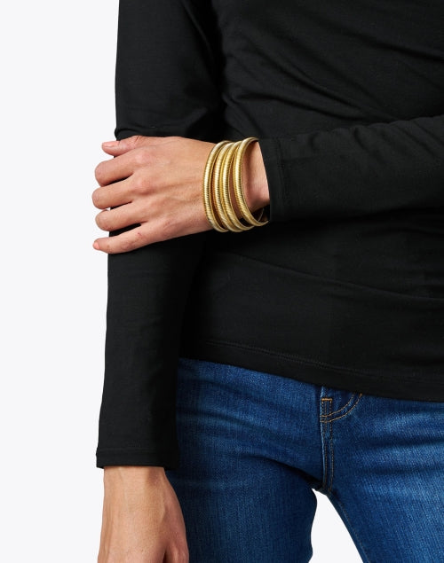 Exquisite Cobra-Inspired Gold-Plated Bracelet Set for Fashionable Stacking