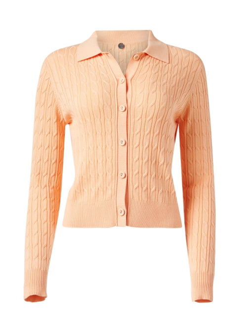 Stylish Orange Cotton Knitted Cardigan - Emmylou Style