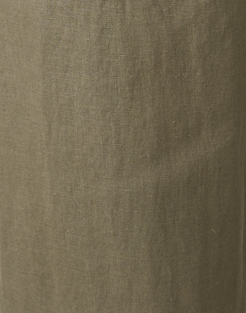 Stylish Nora Natural Green Linen Straight-Leg Women's Trousers