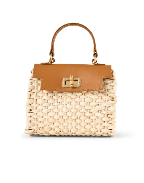 Stylish Retro Fabiana Woven Raffia and Smooth Leather Handbag