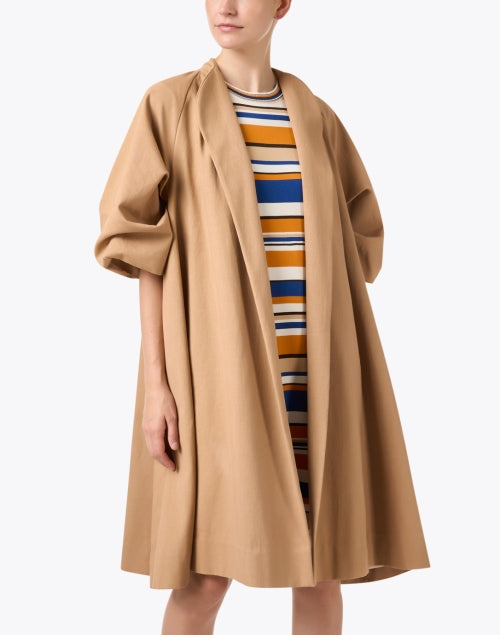 Stylish 100% Cotton Josephine Tan Oversized Duster Coat