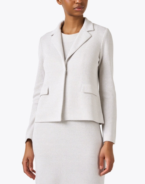 Beige Sandrine Relaxed-Fit Knit Jacket for Effortless Layering