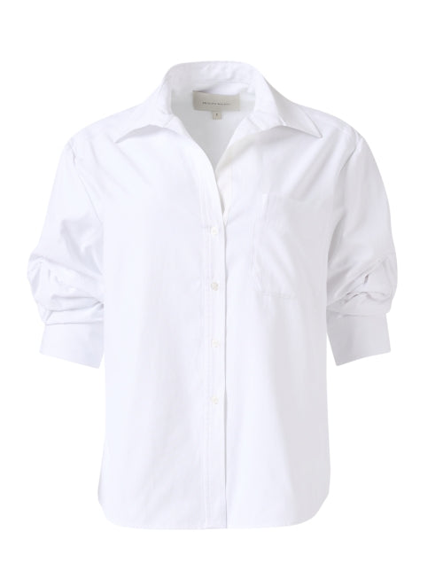 Pia Women's White Cotton Blend Casual Shirt