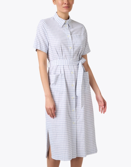 Stunning White Printed Cotton Shirt-Style Dress by Ines de la Fressange