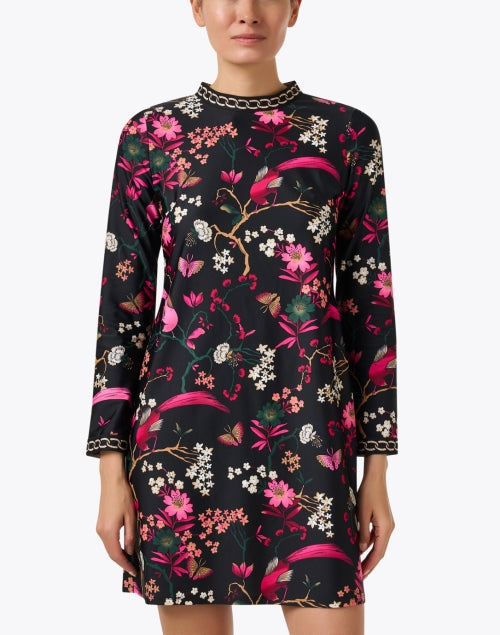 Stylish Cameron Black Floral Pull - on Dress for Everyday