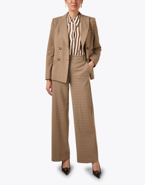 Stylish Tonal Plaid Straight-Leg Panetto Trousers by Weekend Max Mara