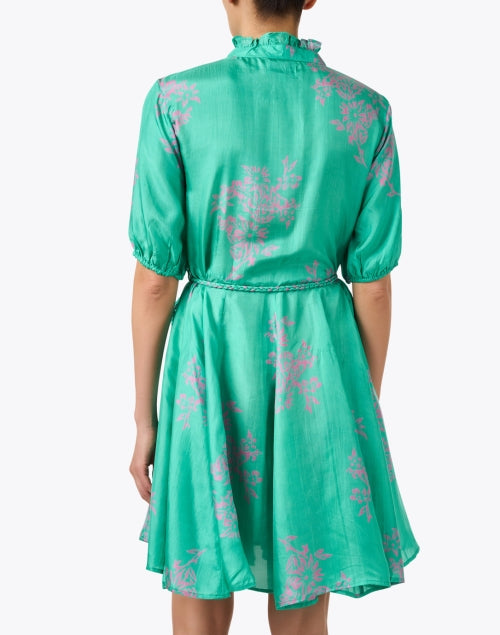 Gaia Green Colorful Printed Silk Women's Dress for Fashionable Outfits