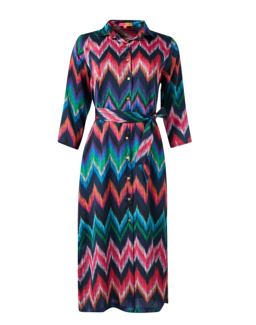 Vilagallo's Stylish Nela Shirt Dress with Zig Zag Print