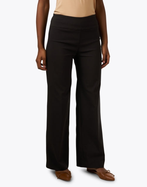 Stretchy Chocolate Brown Wide-Leg Pull-On Pants by Elliott Lauren