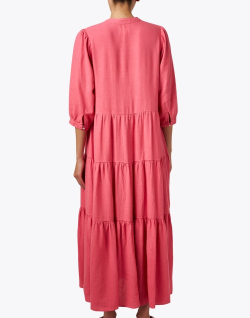Stylish Jacquie Women's Pink Linen Blend Maxi Dress for Warm Weather