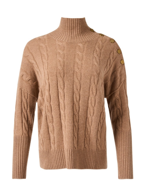 Luxurious Inko Brown Cashmere Funnel - Neck Sweater for Transitional Seasons
