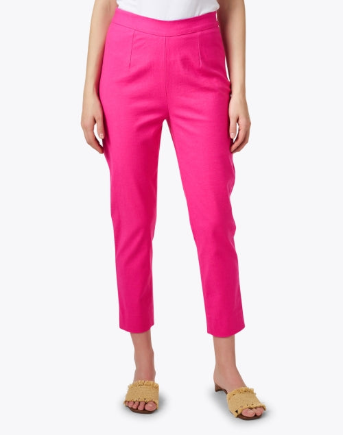 Stretchy Pink Cotton Lucy Pants for Women - Ideal Slim - Leg Bottoms