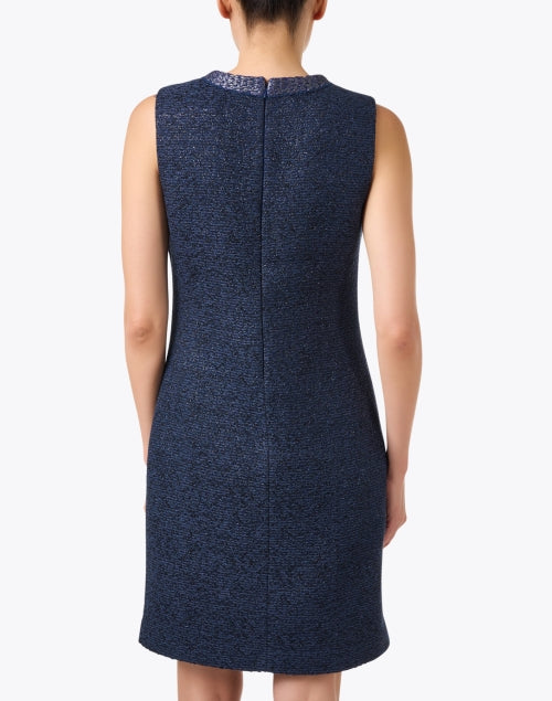 Stylish Blue Lurex Shimmer Tweed Women's Dress