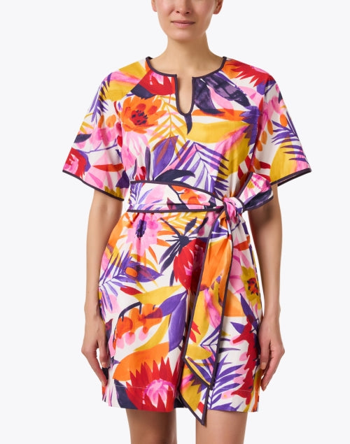 Stylish Doris Multi - Printed 100% Cotton Women's Dress for Warm Weather