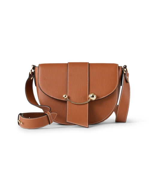 Stylish Crescent-Shaped Tan Leather Crossbody Handbag for Everyday Use