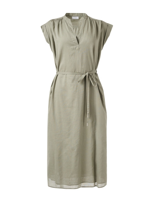Elegant Green Cotton Women's Dress for Workweek