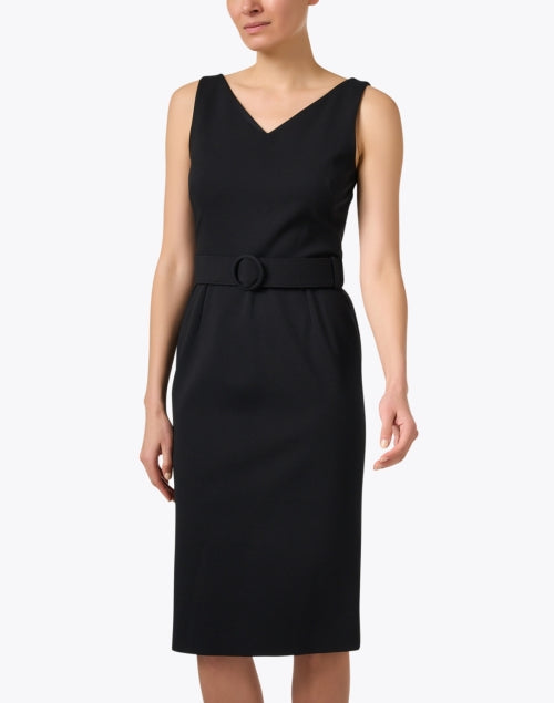 Stylish Monroe Black Jersey Adjustable Belt Pencil Dress