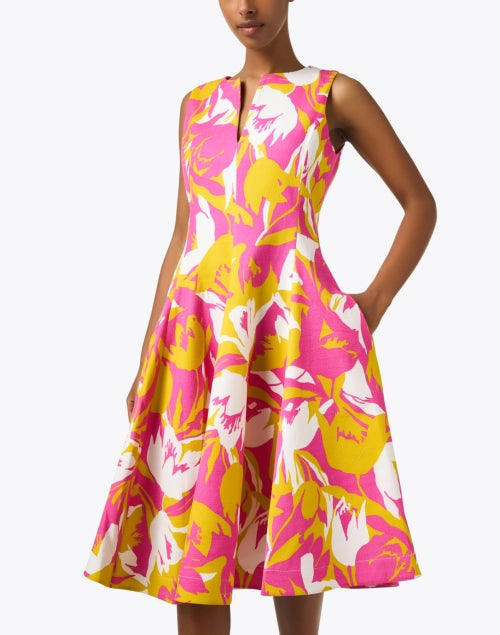 Sara Roka Mamie Stretch Cotton Dress with Vibrant Floral Print