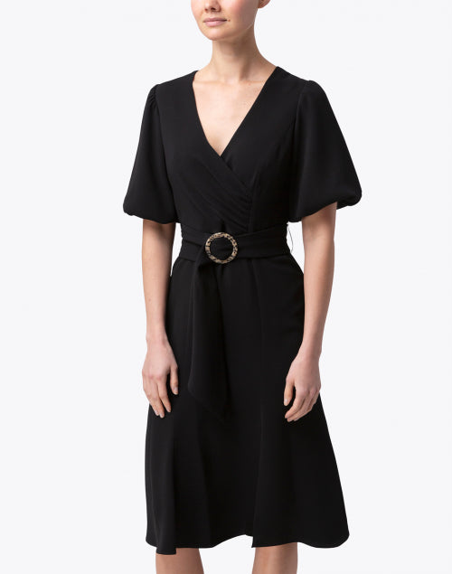 Exquisite Esmeralda Stretch Crepe Black Dress for Spring Occasions