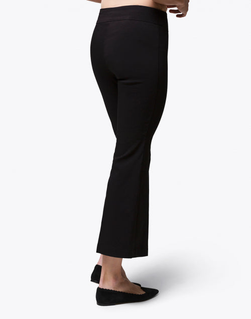 Black Stretch Pull-On Flared Crop Trousers - Stylish Women's Pants