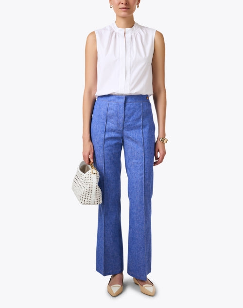 Stylish Olympia Women's White Stretch Cotton Blouse for Transitional Wear