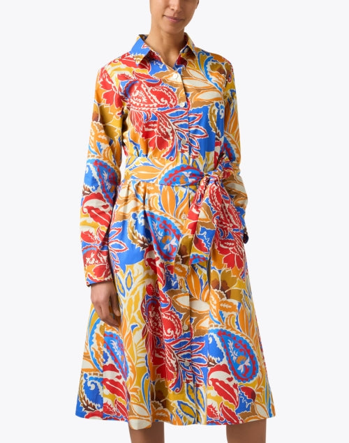 Tamron Multi Paisley Patterned Cotton Women's Shirt Dress for Stylish Occasions