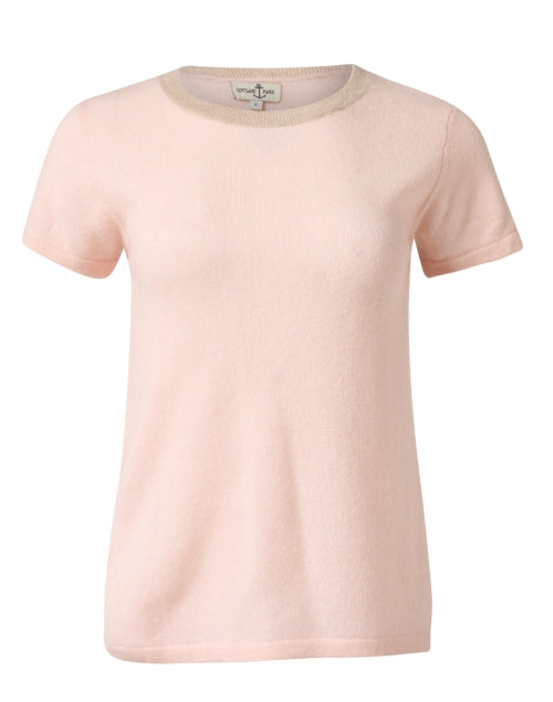 Pink Cashmere Women's Ringer Crew Neck Top for Spring and Summer