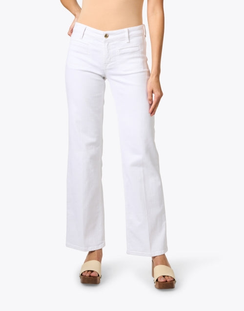 Tess Women's Breathable White Denim Wide - Leg Pants
