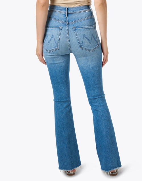 Mother's Light Blue Weekend Flare Stretch Denim Jeans - A Must - Have for Everyday Style