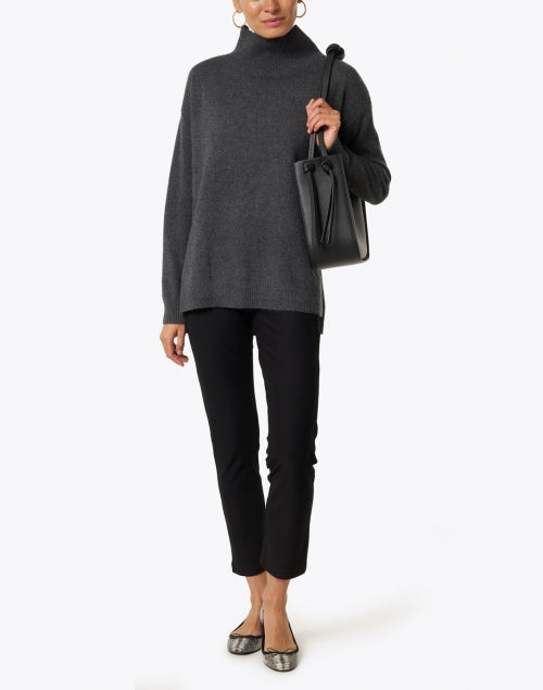 Stylish Black Stretchable Crepe Material Slim Fit Ankle-length Women's Pants