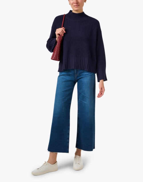 Marlowe Indigo Embroidered Pure Cotton Women's Knit Sweater