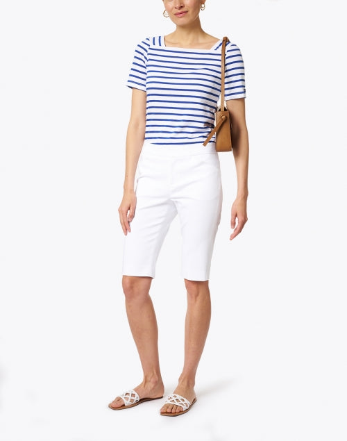 Heather White Premium Stretchable Cotton Casual Shorts for Warm Weather