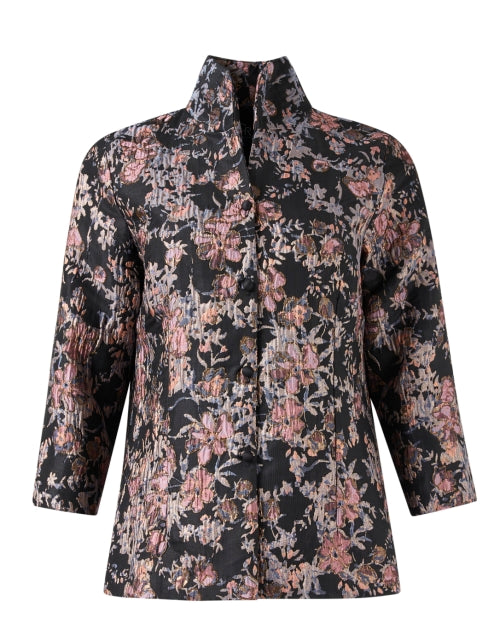 Stylish Women's Ronette Black Floral Jacquard Designer Jacket