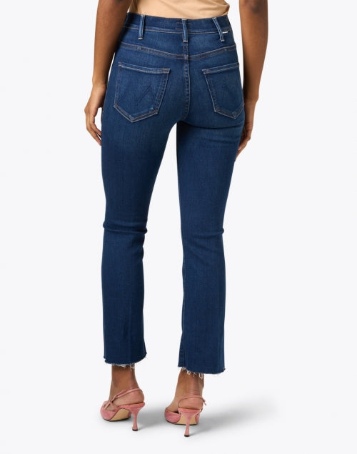 The Medium Blue High-Waisted Ankle-Length Stretch Denim Jeans for a Stylish Look, Named Hustler