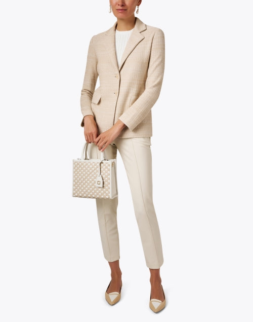 Stylish Beige Cotton - Linen Blend Orsola Jacket by Amina Rubinacci