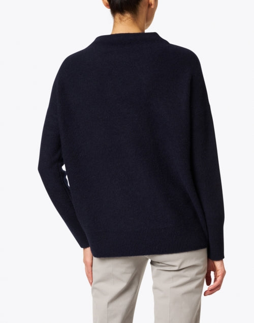 Navy-Colored Boiled Cashmere Men's/Female's Sweater for Fall Season