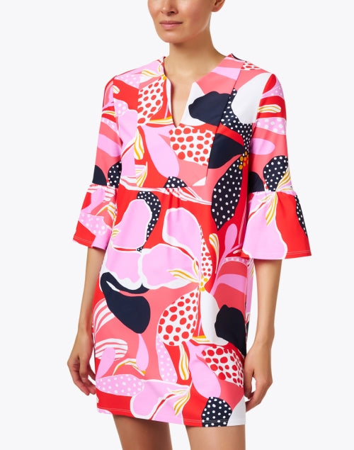 Kerry Red Multicolored Print Women's Casual Dress