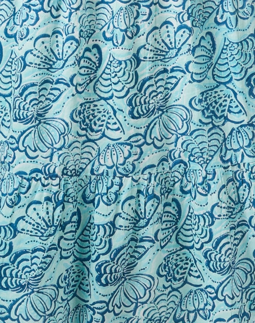 Banjanan's Poppy Artistic Aqua Print Women's Cotton Day Dress