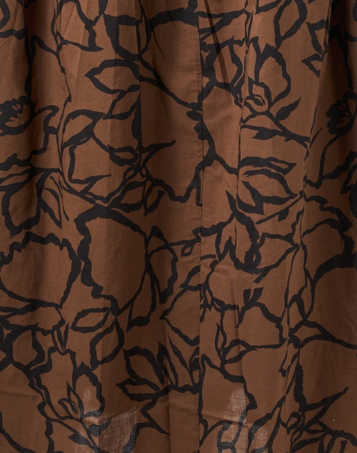 Stylish Britt Brown Printed 100% Cotton Maxi Dress