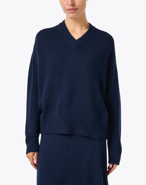Navy Blue Wool and Cashmere Blend Men's/Women's Sweater
