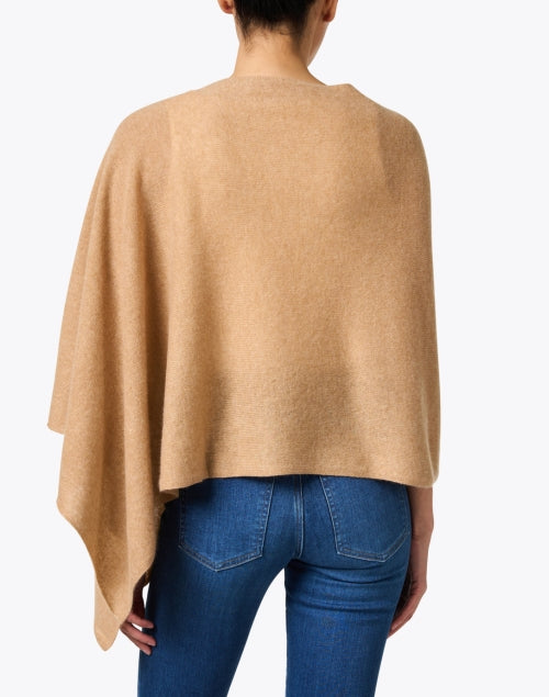 Soft Camel-colored Cashmere Ruana Poncho for Cool Weather