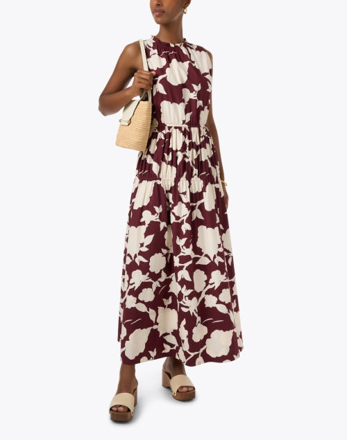 Stylish Arte Red Printed Cotton Maxi Dress