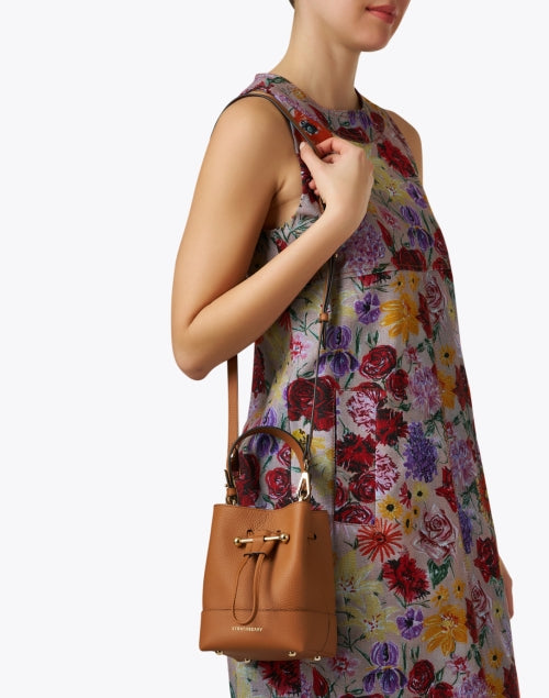 Stylish Mini Tan Leather Lana Osette Bucket Bag for Daily Use