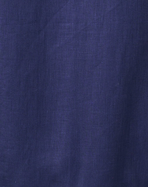 Navy Blue Embroidered Linen Ceci Jacket for Warm Weather
