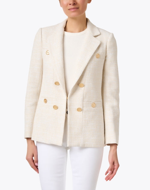 Elegant Ecru Tweed Chad Blazer for Weekday Styling